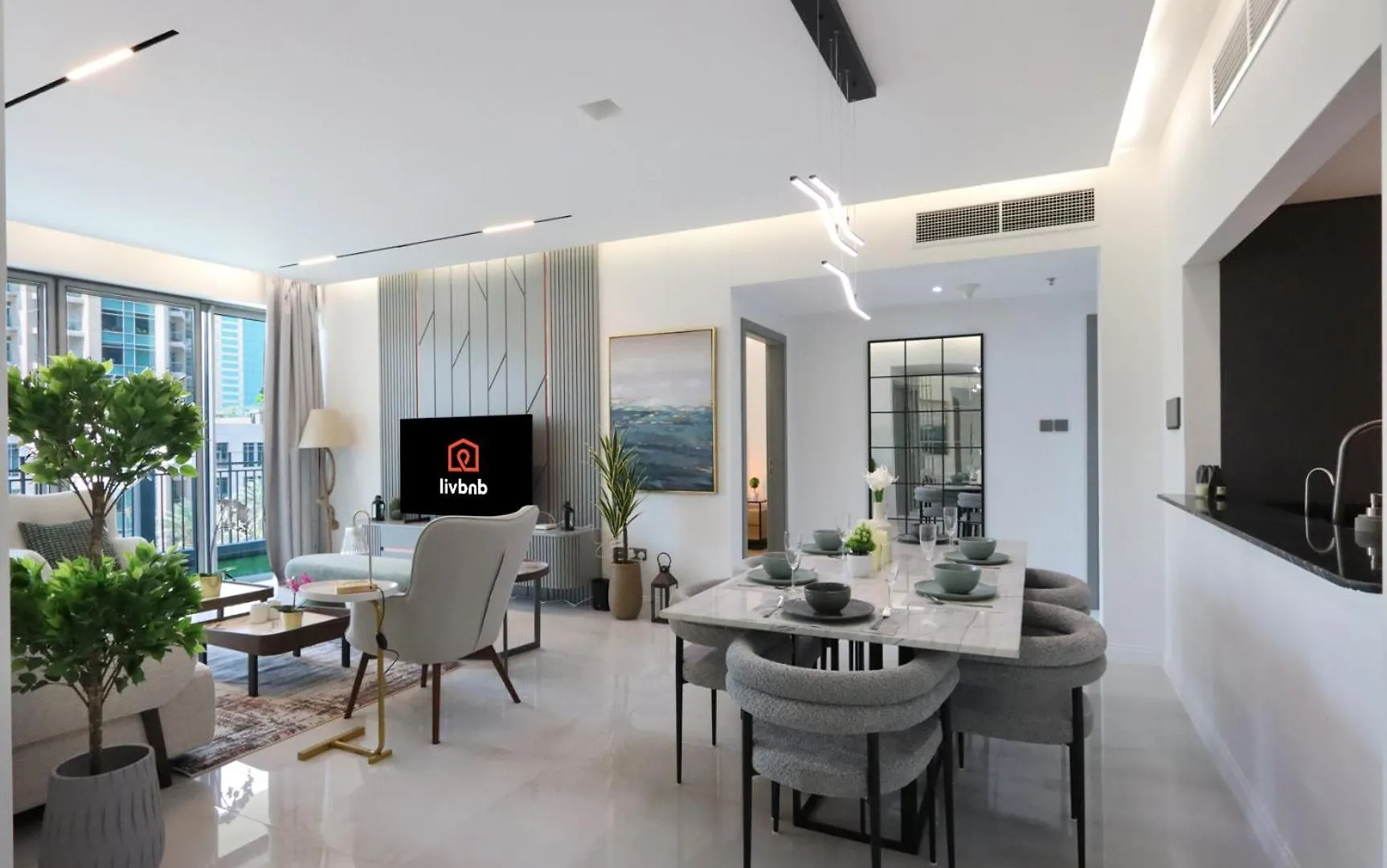 Livbnb - 2B With Modern Interiors, Emaar Boulevard 迪拜 公寓